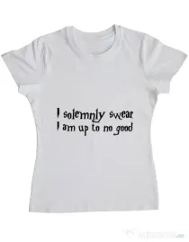 Tricou ADLER dama I solemnly swear Alb