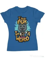 Tricou ADLER dama I am a freak Albastru azuriu