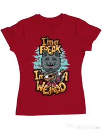 Tricou ADLER dama I am a freak Rosu