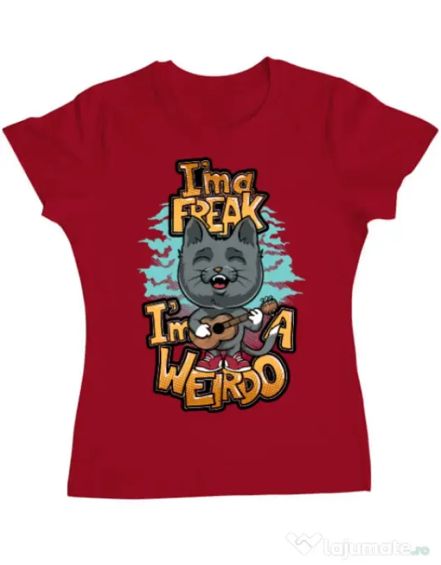 Tricou ADLER dama I am a freak Rosu