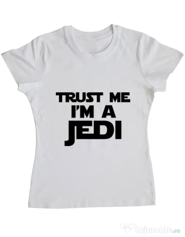 Tricou ADLER dama I am a jedi Alb