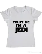 Tricou ADLER dama I am a jedi Alb