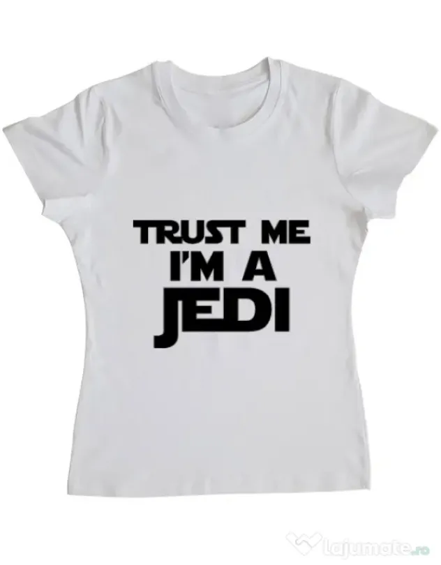 Tricou ADLER dama I am a jedi Alb