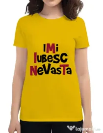 Tricou ADLER dama Imi iubesc nevasta Galben