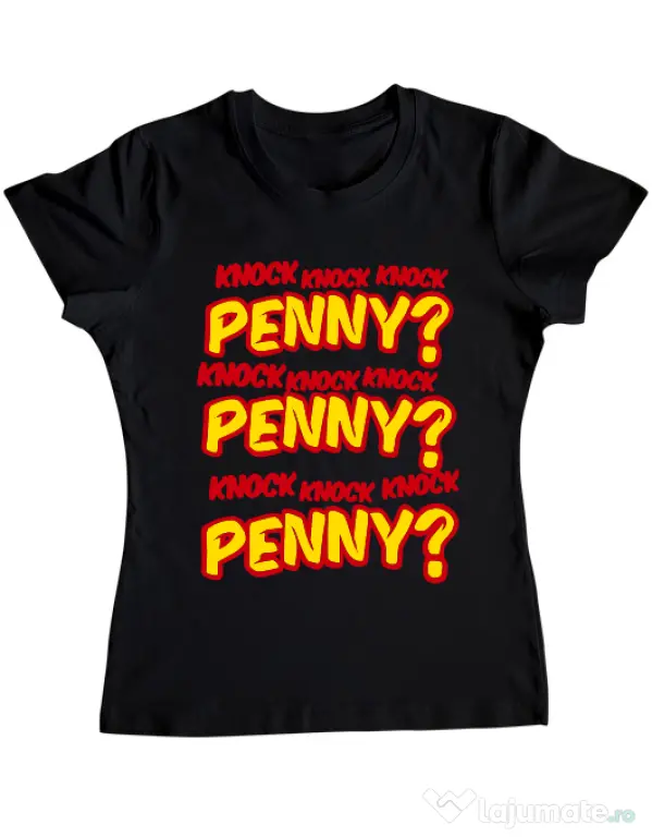 Tricou ADLER dama Knock Penny Negru