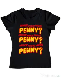Tricou ADLER dama Knock Penny Negru