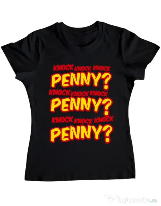 Tricou ADLER dama Knock Penny Negru