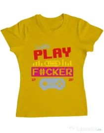Tricou ADLER dama Lets play this Galben