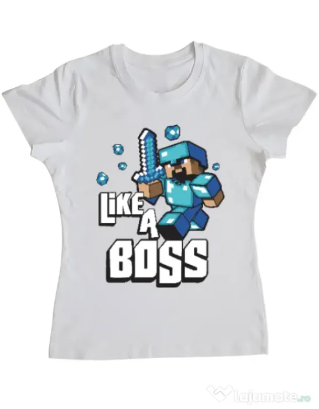 Tricou ADLER dama Like a boss Alb