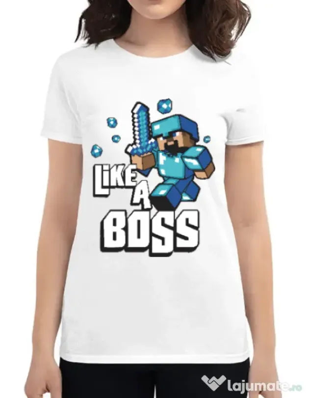 Tricou ADLER dama Like a boss Alb