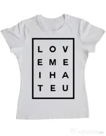 Tricou ADLER dama Hate u Alb