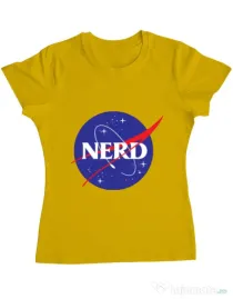 Tricou ADLER dama Nerd Galben