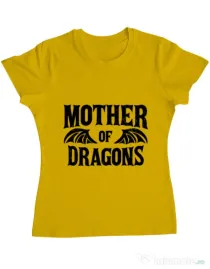 Tricou ADLER dama Mother of dragons 2 Galben