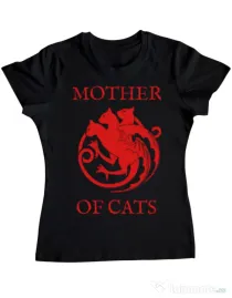 Tricou ADLER dama Mother of cats Negru