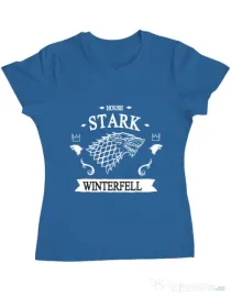 Tricou ADLER dama House Stark Albastru azuriu