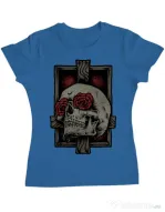 Tricou ADLER dama Skullcross Albastru azuriu