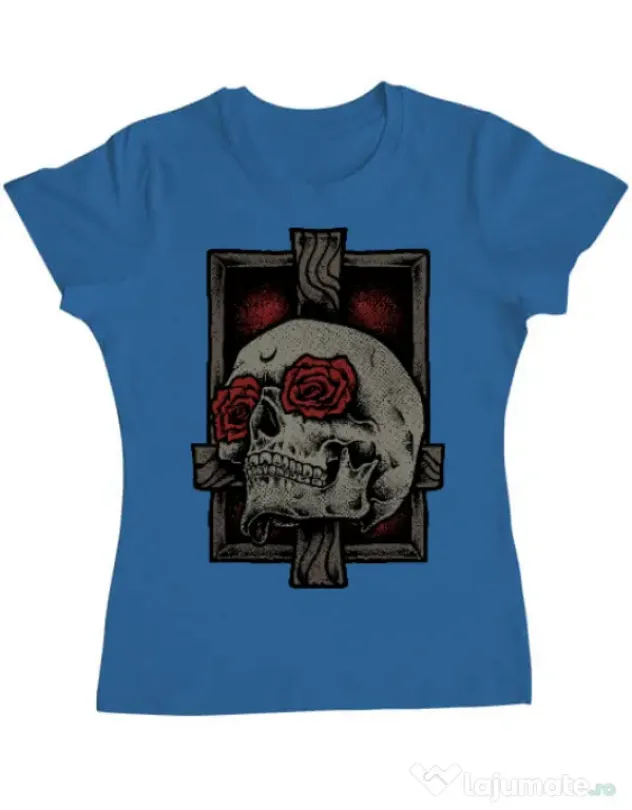 Tricou ADLER dama Skullcross Albastru azuriu