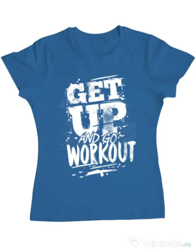 Tricou ADLER dama Get up and go workout Albastru azuriu