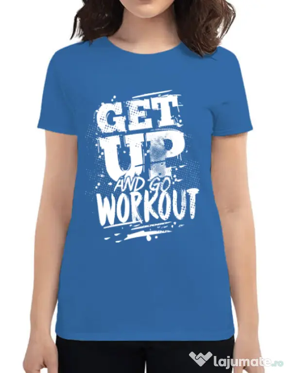 Tricou ADLER dama Get up and go workout Albastru azuriu
