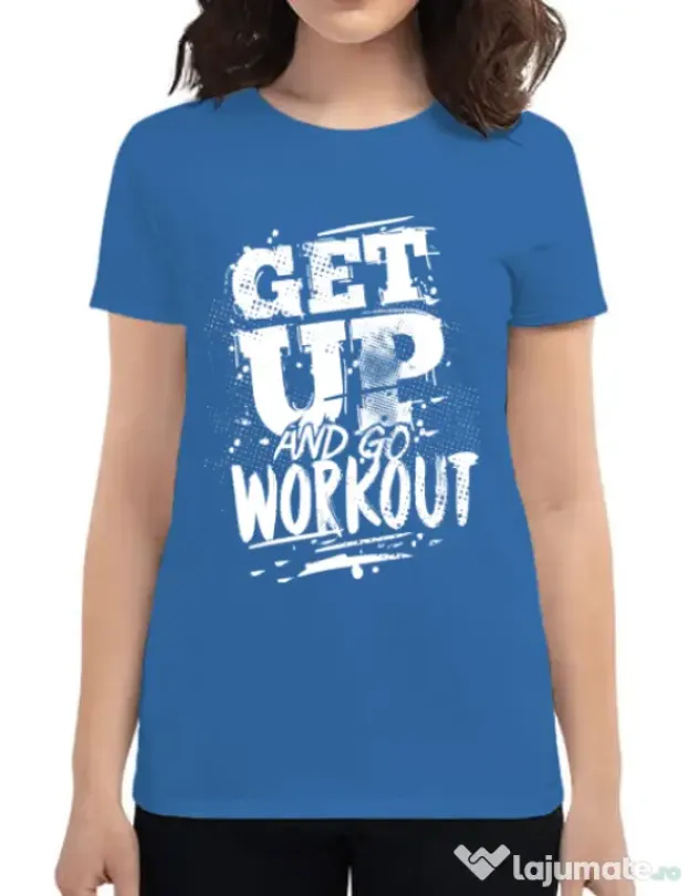 Tricou ADLER dama Get up and go workout Albastru azuriu