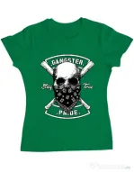 Tricou ADLER dama Gangster skull Verde mediu