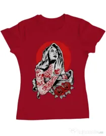 Tricou ADLER dama Virgin Mary Rosu