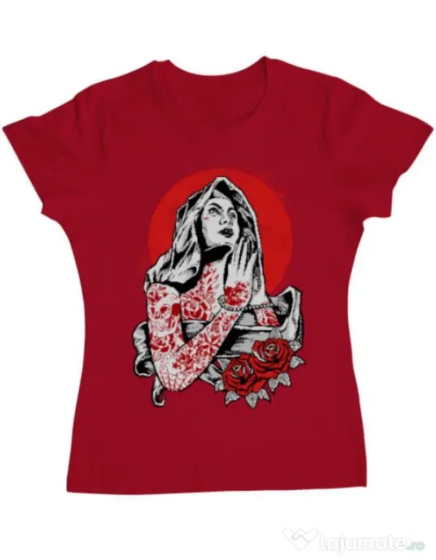 Tricou ADLER dama Virgin Mary Rosu