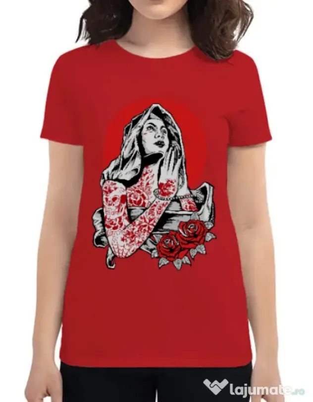 Tricou ADLER dama Virgin Mary Rosu