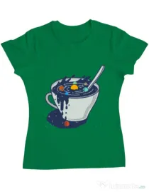 Tricou ADLER dama Galaxy mug Verde mediu