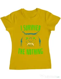 Tricou ADLER dama I survived Galben