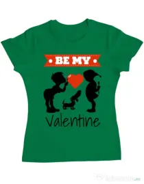 Tricou ADLER dama Be my valentine Verde mediu