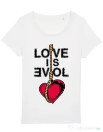 Tricou STANLEY STELLA dama Love is evil Alb