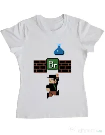 Tricou ADLER dama Breaking Mario Alb