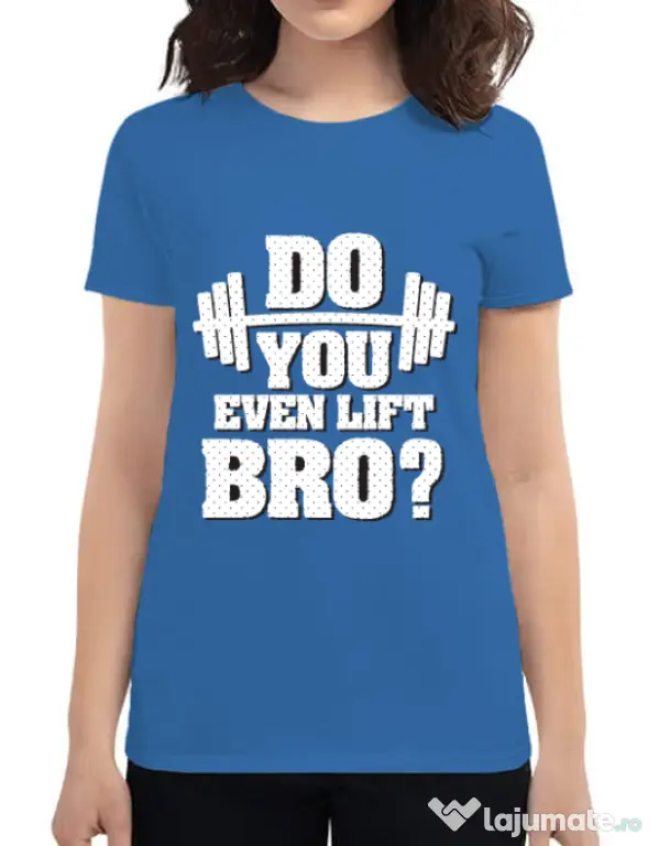 Tricou ADLER dama Do you even lift Albastru azuriu