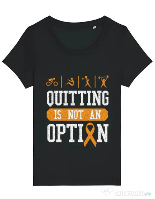 Tricou STANLEY STELLA dama Quitting is not an option Negru