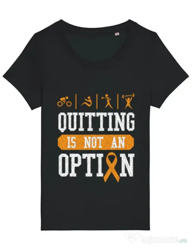 Tricou STANLEY STELLA dama Quitting is not an option Negru