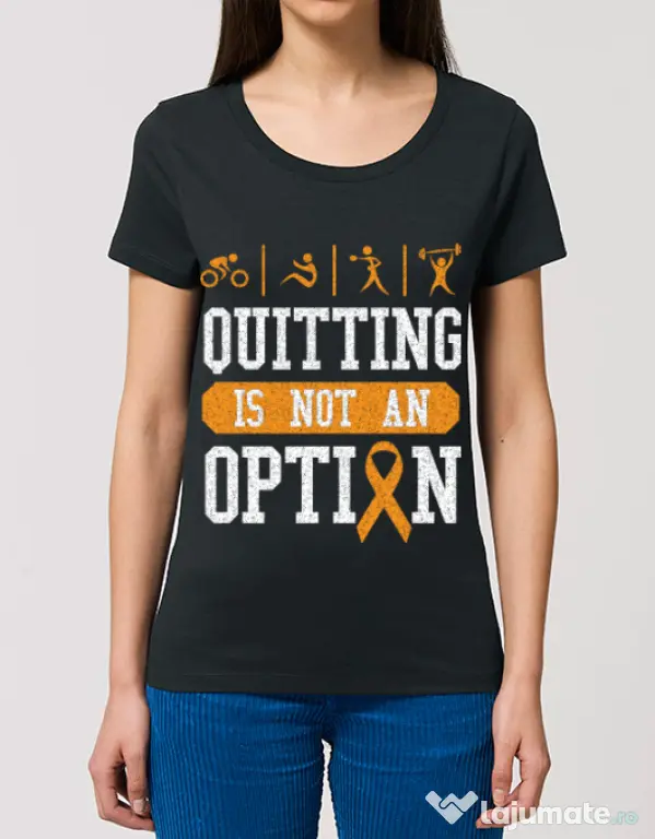 Tricou STANLEY STELLA dama Quitting is not an option Negru