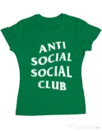 Tricou ADLER dama Anti social Verde mediu