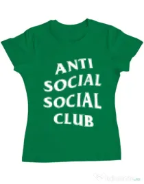 Tricou ADLER dama Anti social Verde mediu