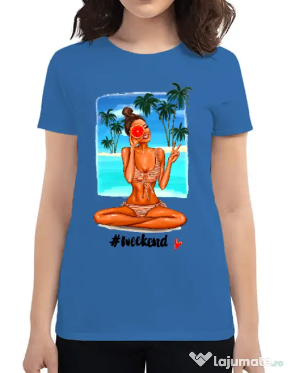 Tricou ADLER dama Weekend Albastru azuriu