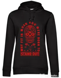 Hoodie dama cu gluga Born to stand out Negru
