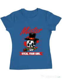 Tricou ADLER dama Mr. steal your girl Albastru azuriu