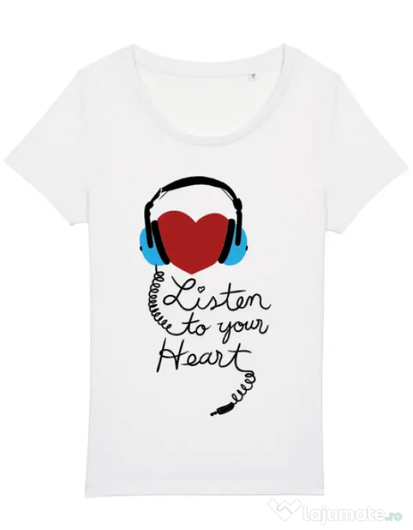 Tricou STANLEY STELLA dama Listen to your heart Alb