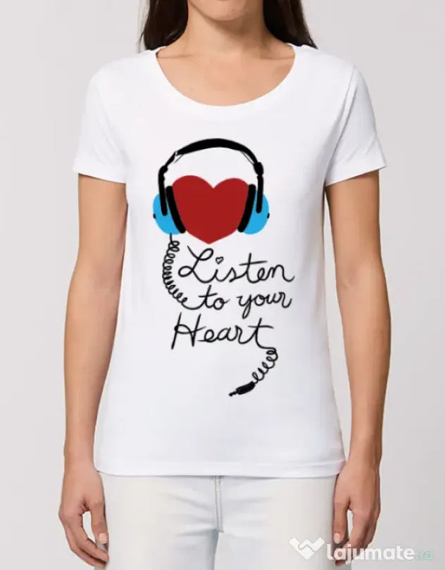 Tricou STANLEY STELLA dama Listen to your heart Alb