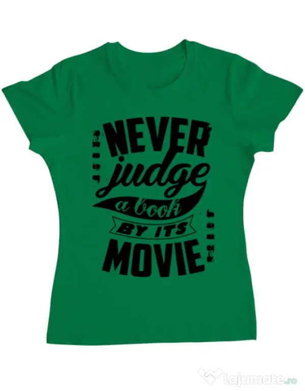 Tricou ADLER dama Never judge a book Verde mediu