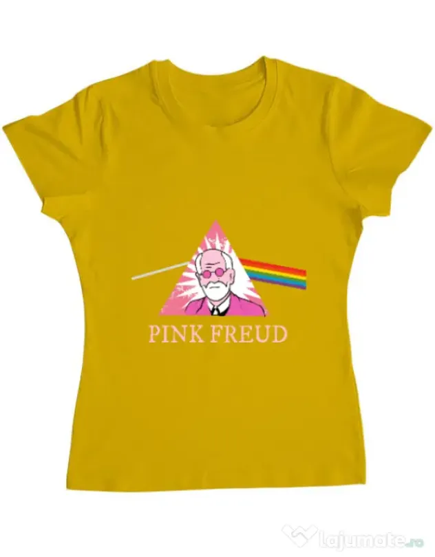 Tricou ADLER dama Pink Freud Galben