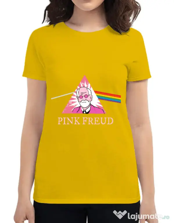 Tricou ADLER dama Pink Freud Galben