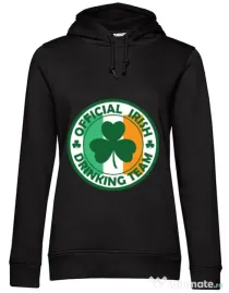 Hoodie dama cu gluga Irish Drinking Team Negru