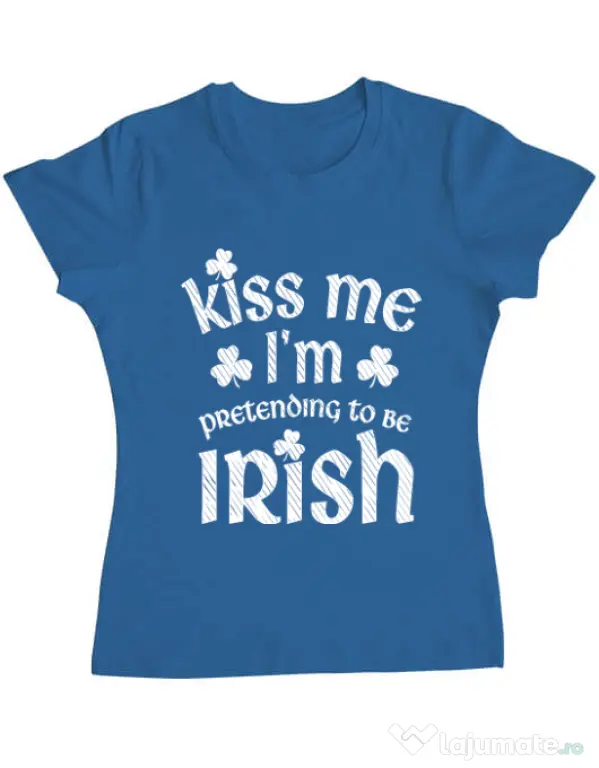 Tricou ADLER dama Pretending to be irish Albastru azuriu