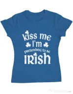 Tricou ADLER dama Pretending to be irish Albastru azuriu